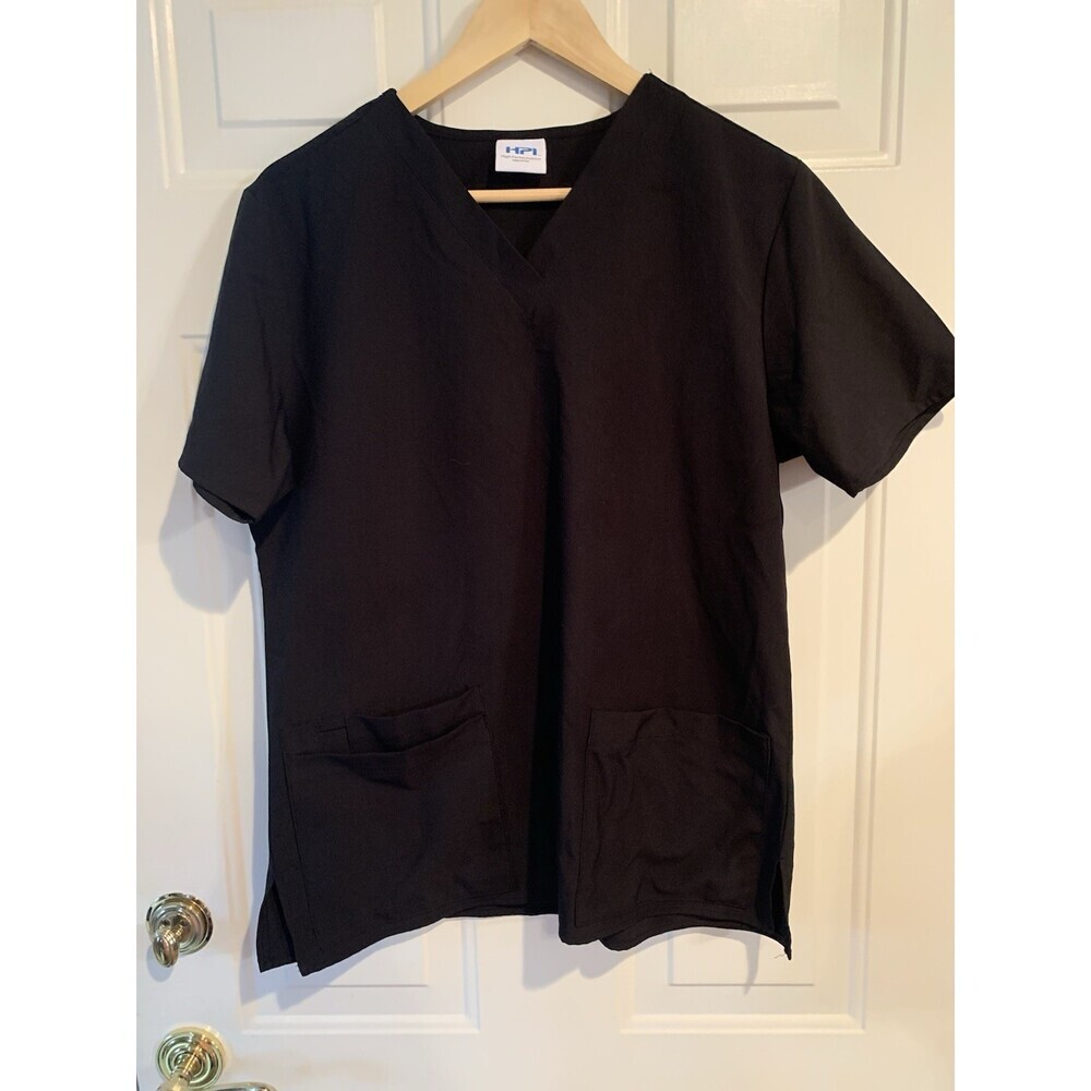 HPI Women's Black Scrub V-Neck Top Size Small